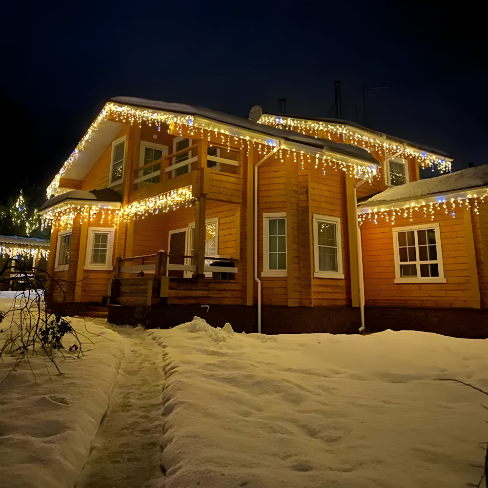 Waterdichte Led Lichtgordijn voor Buiten met Warmwit Sfeereffect