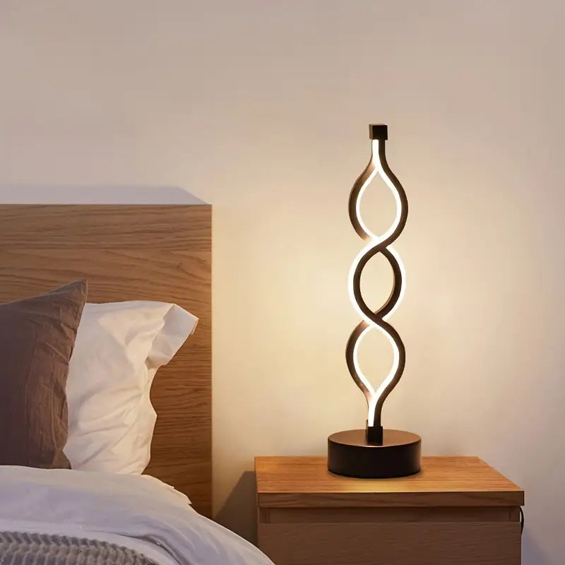 Draadloze Spiraal Tafellamp met Dimbare LED-Verlichting voor een Modern Interieur