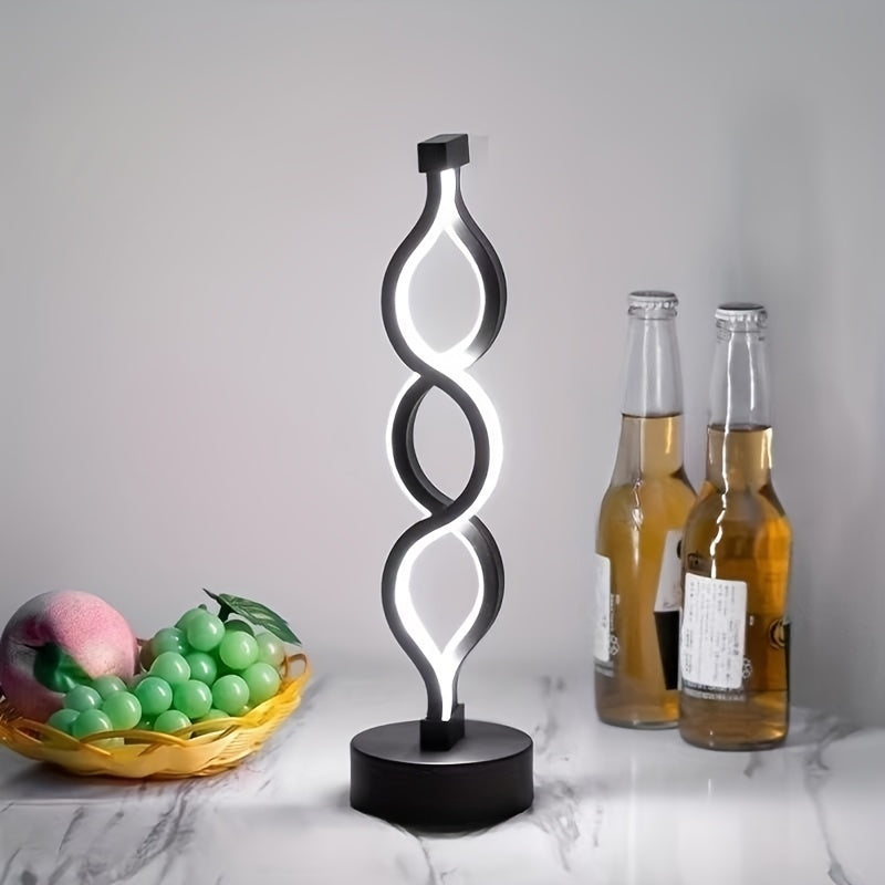 Draadloze Spiraal Tafellamp met Dimbare LED-Verlichting voor een Modern Interieur