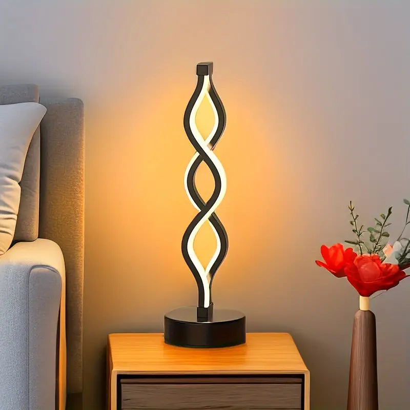 Draadloze Spiraal Tafellamp met Dimbare LED-Verlichting voor een Modern Interieur
