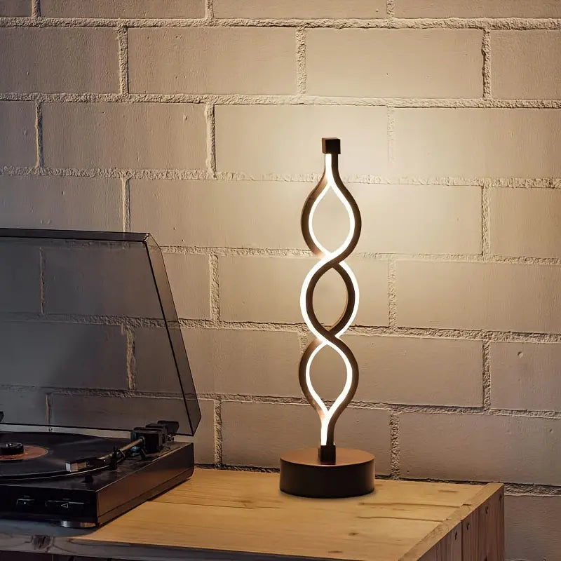 Draadloze Spiraal Tafellamp met Dimbare LED-Verlichting voor een Modern Interieur