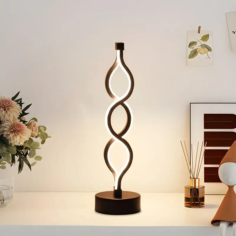 Draadloze Spiraal Tafellamp met Dimbare LED-Verlichting voor een Modern Interieur