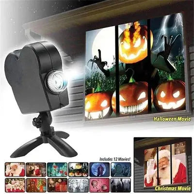 Vintage Holografische Halloween Projector Met Projectiescherm Voor Griezelige Decoraties