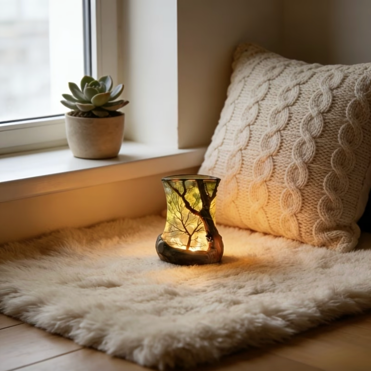 Decoratieve Tafellamp Met Boomtakvorm En Warme Sfeerverlichting