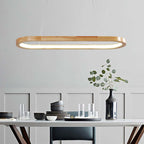 Ovale Houten Hanglamp Met Acrylkap En SMD‑LED