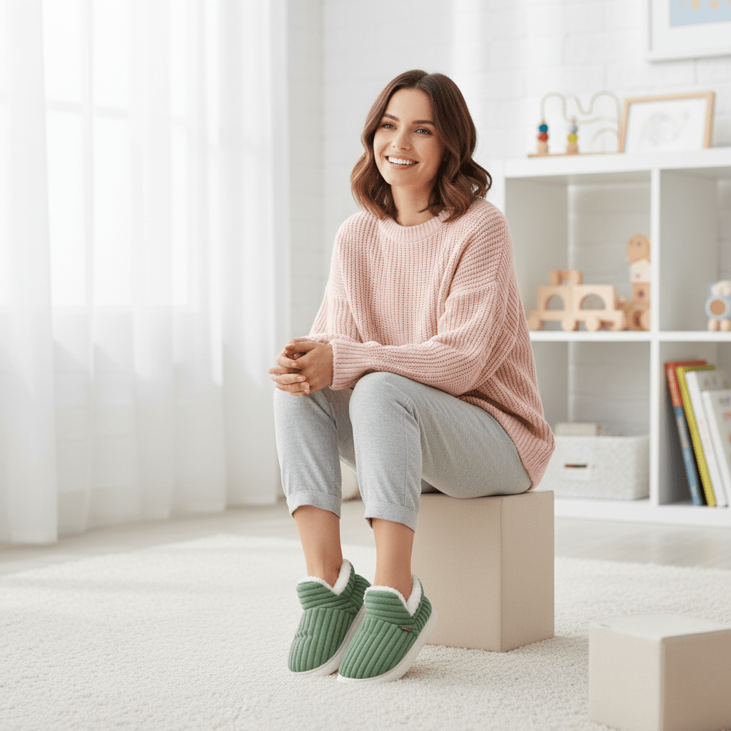Warmtepantoffels Met Zacht Pluche Interieur En Antislip Dagelijkse Comfortzool