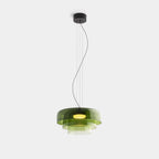 Luxe Glazen Hanglamp met Unieke Handgemaakte Kap voor Warme Sfeerverlichting