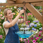 Vogelbad van Glas met Hangketting en Zonnefontein voor Tuin en Terras
