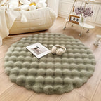 Rond Bubble Vloerkleed met Zachte Fleece Structuur