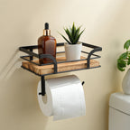 Houten Toiletrolhouder Met Opbergplank Voor Badkamer En Toilet