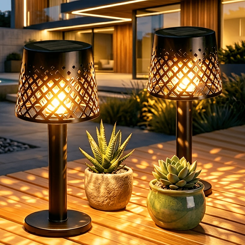 Solar Tafellampen Set van 2 met Opengewerkt Design voor Tuin en Terras