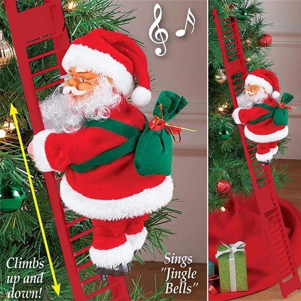 Klimmende Kerstman met Muzikale Ladder