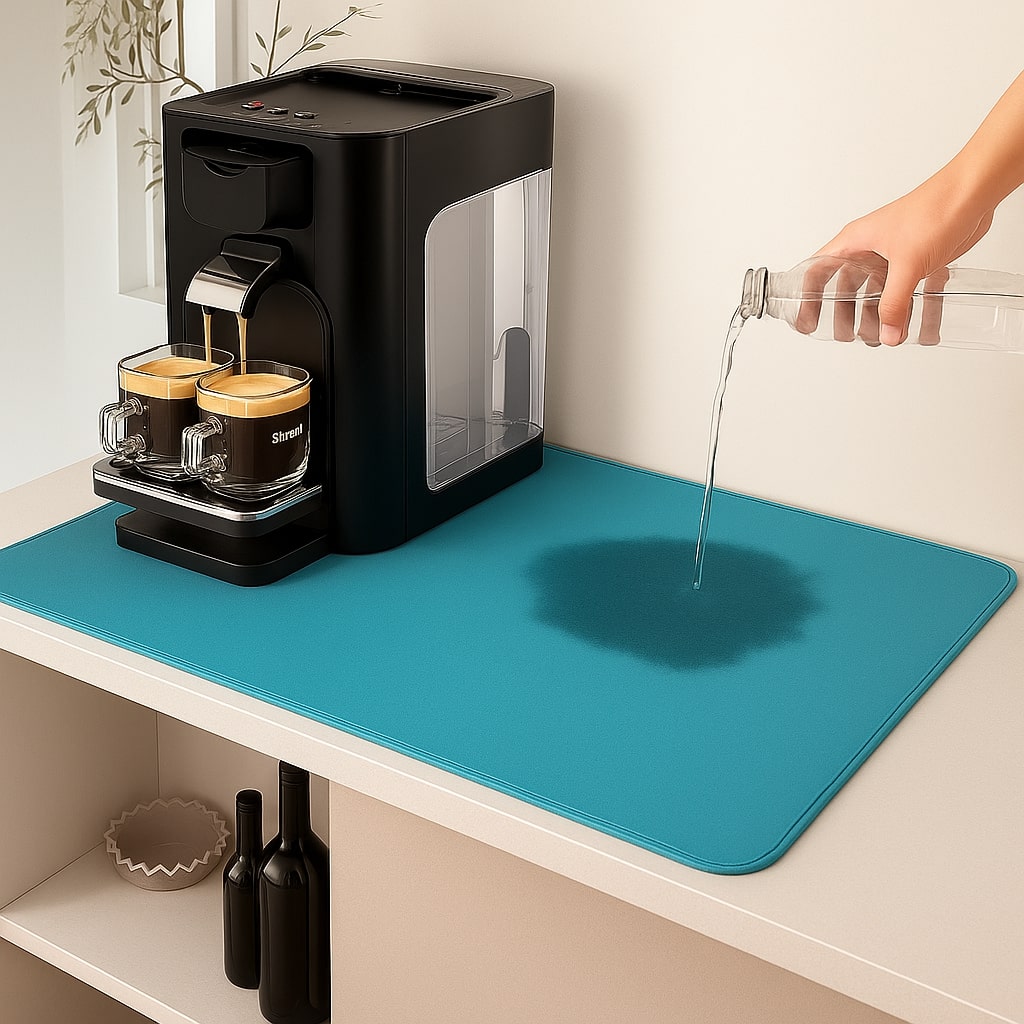 Afdruipmat met Antislip Onderzijde voor Keuken Aanrecht en Koffiehoek
