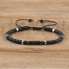 Armband met Natuurstenen Kralen en Verstelbare Koordsluiting