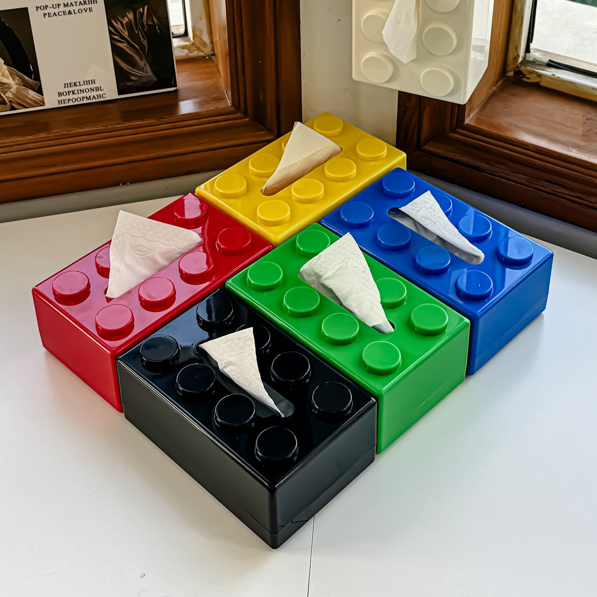 Tissuedoos Van ABS‑Kunststof Met Retro Blokontwerp En Stevige Constructie