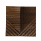 Geometrische houten wandpanelen voor een warme accentmuur