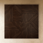 Geometrische houten wandpanelen voor een warme accentmuur