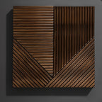 Geometrische houten wandpanelen voor een warme accentmuur