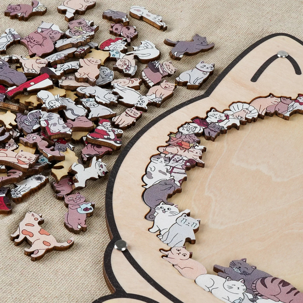 Houten Kattenpuzzel Met 135 Stukjes Voor Ontspanning En Creatief Puzzelplezier