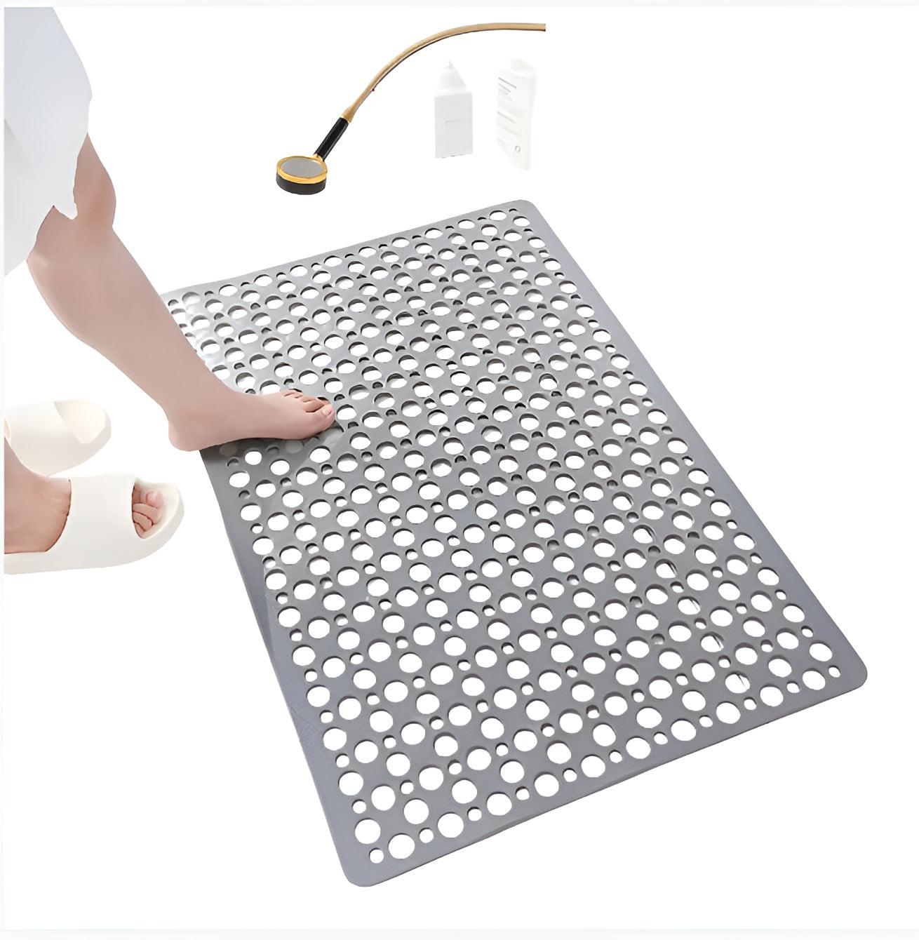 Antislip Douchemat met Zuignappen en Waterafvoer voor Douche en Bad