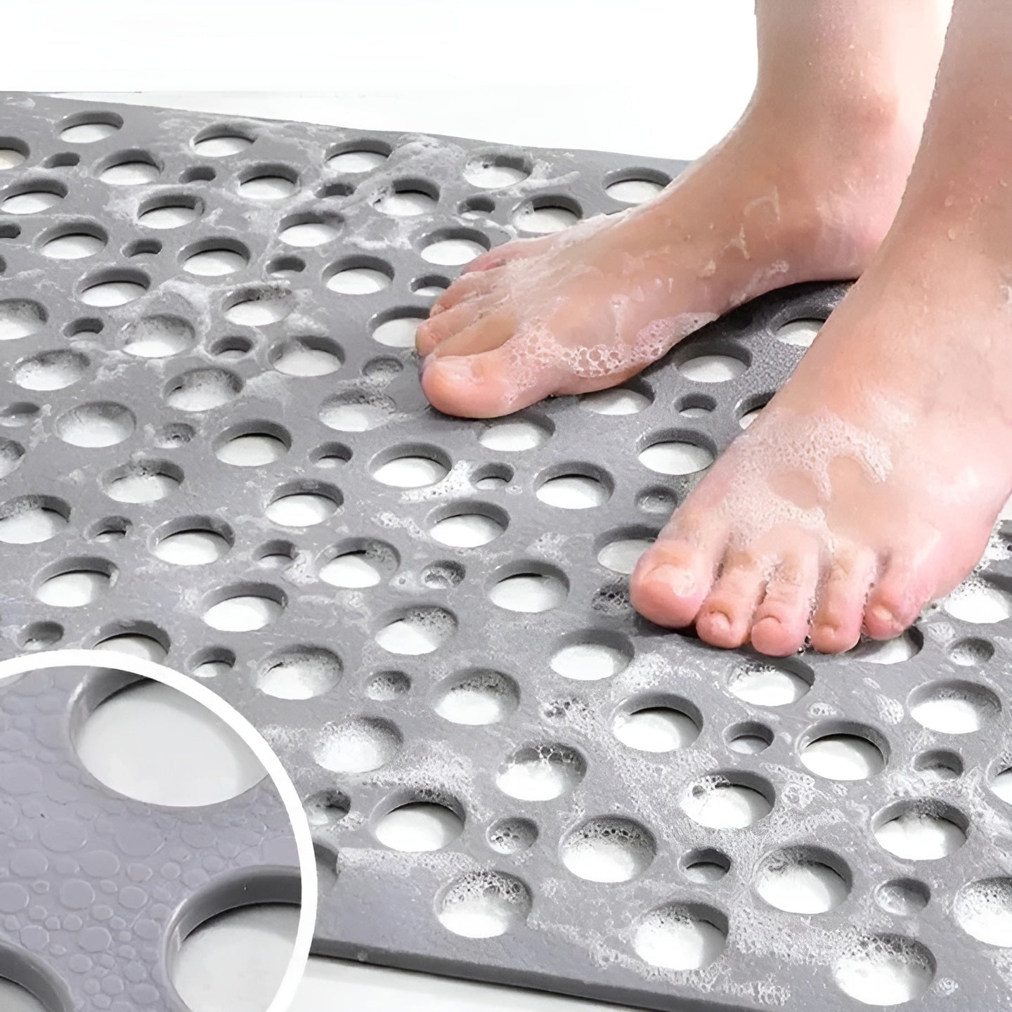 Antislip Douchemat met Zuignappen en Waterafvoer voor Douche en Bad