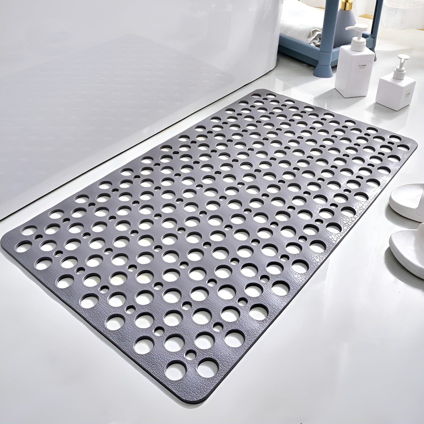 Antislip Douchemat met Zuignappen en Waterafvoer voor Douche en Bad
