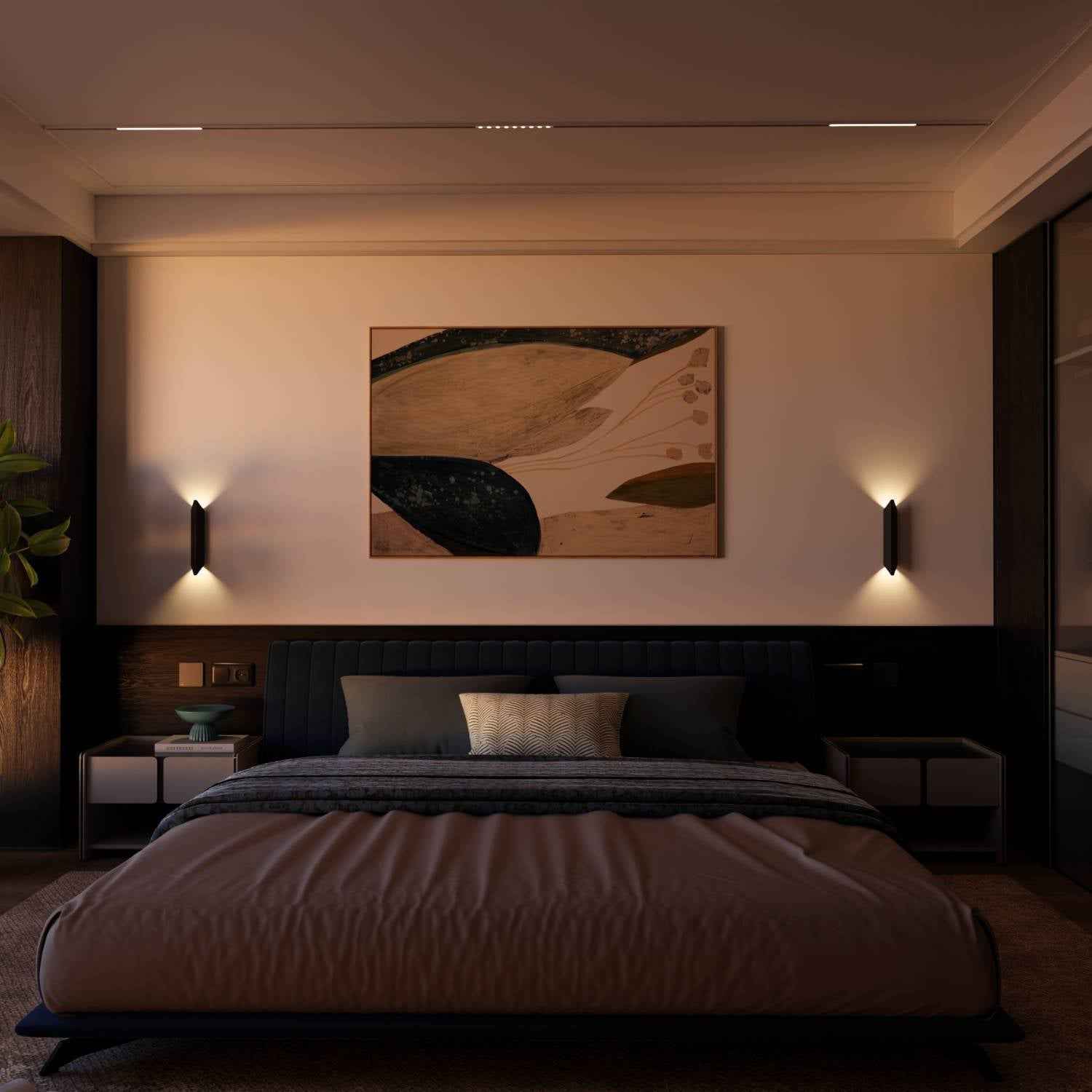 Wandlamp met Slank Ontwerp en Warm Wit Lichtaccent