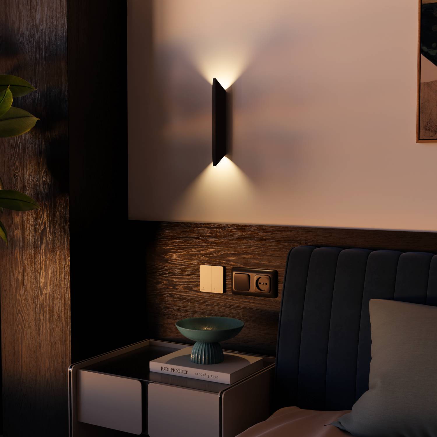 Wandlamp met Slank Ontwerp en Warm Wit Lichtaccent