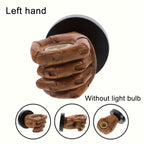 Handvormige wandlamp van hars met industriële E26-fitting