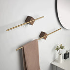 Handdoekhouder Van RVS Met Houten Legplank Voor Moderne Badkamers