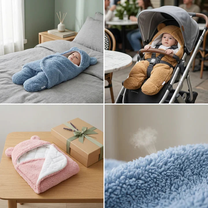 Baby Inbakerdoek Met Berenontwerp Voor Warmte En Comfort