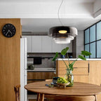 Luxe Glazen Hanglamp met Unieke Handgemaakte Kap voor Warme Sfeerverlichting