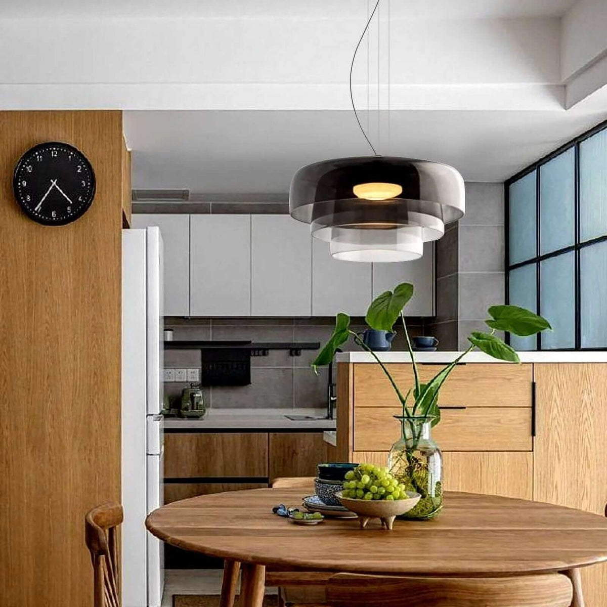 Luxe Glazen Hanglamp met Unieke Handgemaakte Kap voor Warme Sfeerverlichting