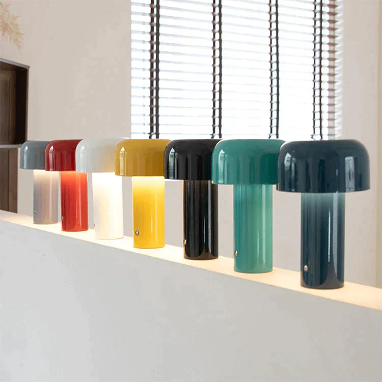Paddenstoel Tafellamp Met LED En Oplaadbare Werking Voor Warme Sfeerverlichting