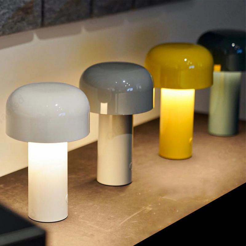 Paddenstoel Tafellamp Met LED En Oplaadbare Werking Voor Warme Sfeerverlichting