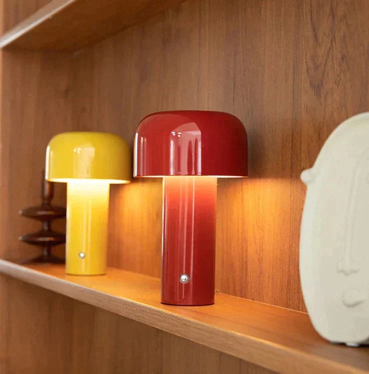Paddenstoel Tafellamp Met LED En Oplaadbare Werking Voor Warme Sfeerverlichting