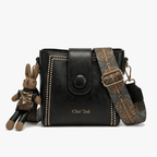 Vintage Crossbody Tas Met Geweven Schouderband En Slimme Opbergvakken
