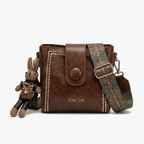 Vintage Crossbody Tas Met Geweven Schouderband En Slimme Opbergvakken
