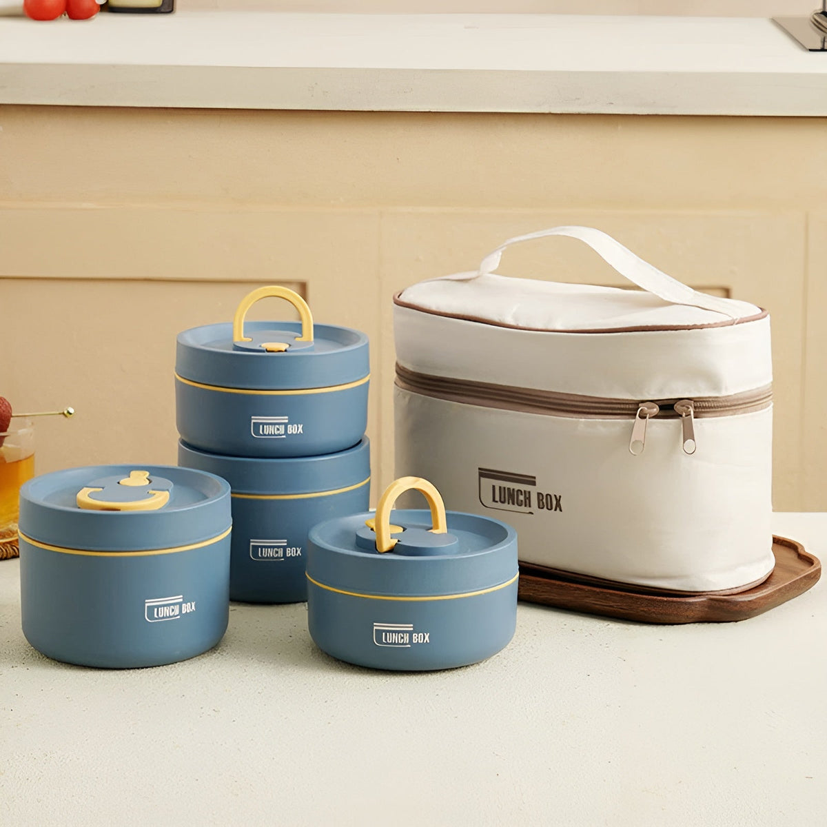 Geïsoleerde Lunchbox Met Meerdere Compartimenten