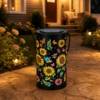 Decoratieve Solar Lantaarn Met Kleurrijk Bloemenpatroon Voor Buiten