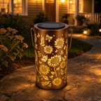 Decoratieve Solar Lantaarn Met Kleurrijk Bloemenpatroon Voor Buiten