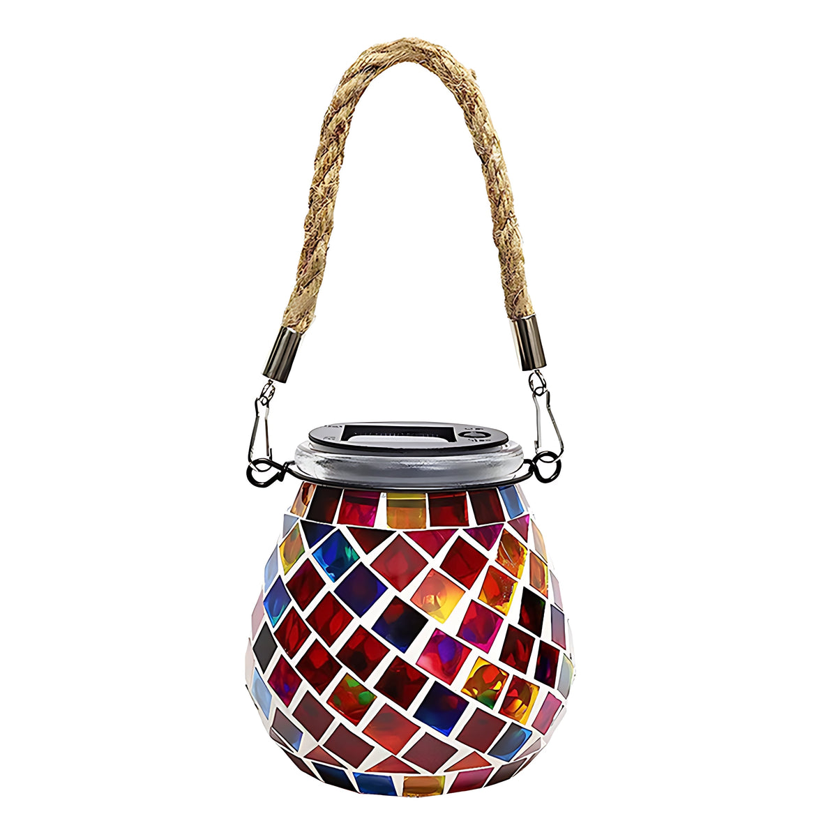 Solar Buitenlamp Met Gekleurd Glas En Sfeervolle Lichtpatronen