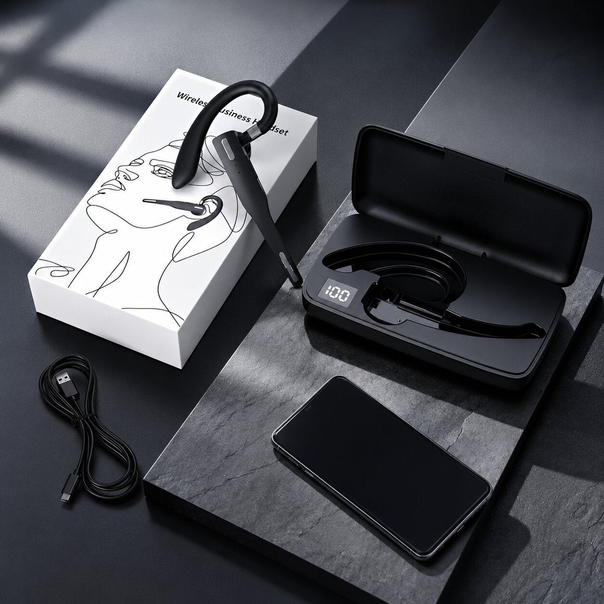 Bluetooth Headset met Ruisonderdrukking en Lange Gesprekstijd