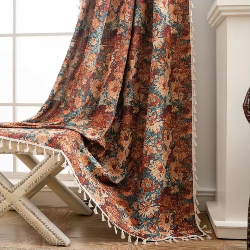 Bloemengordijn In Vintage Stijl Voor Sfeervolle Woonkamers En Slaapkamers