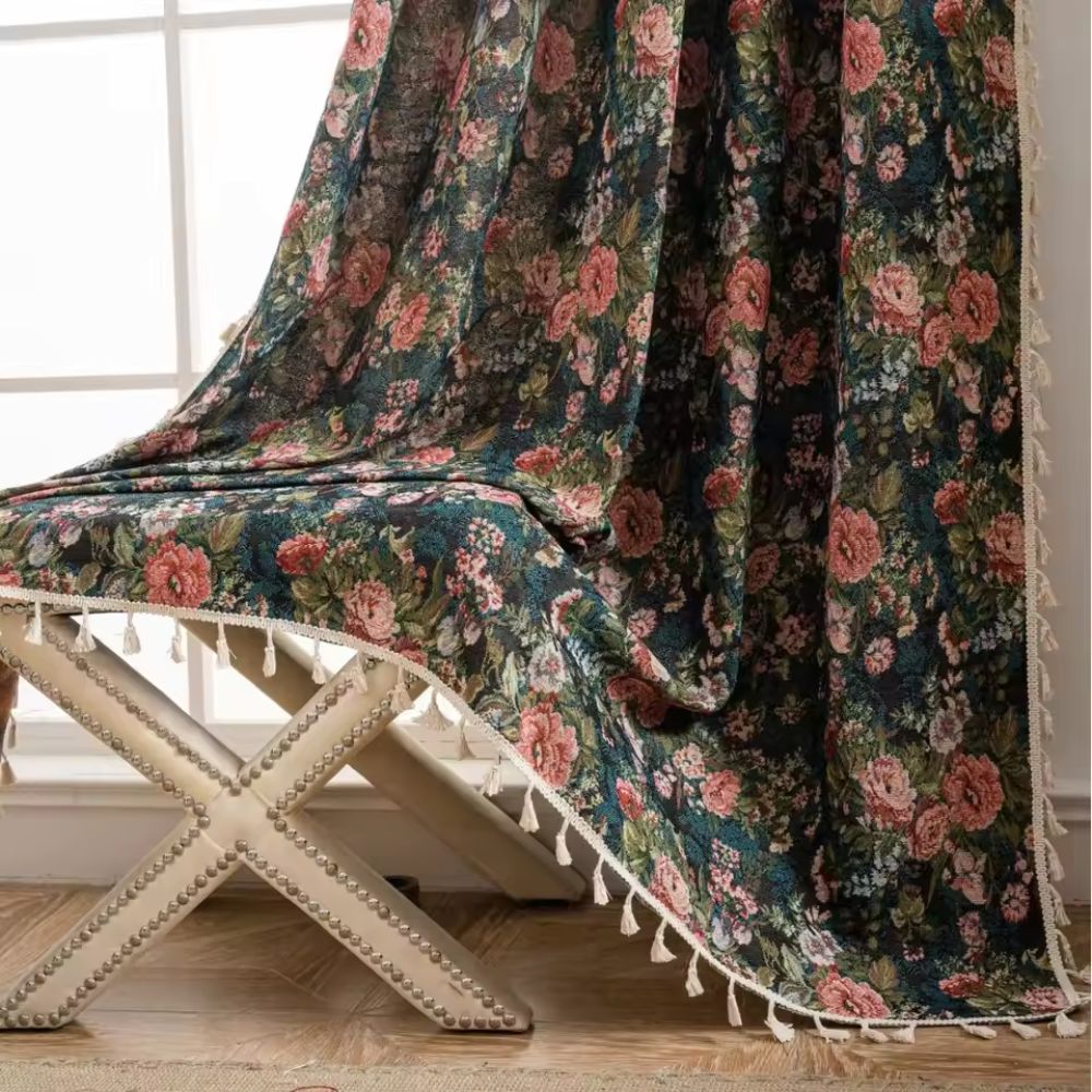 Bloemengordijn In Vintage Stijl Voor Sfeervolle Woonkamers En Slaapkamers