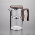 Borosilicaat Theekan Met Houten Handgreep En RVS Infuser