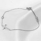 Armband voor dames met kruis en kristal aan verstelbare ketting