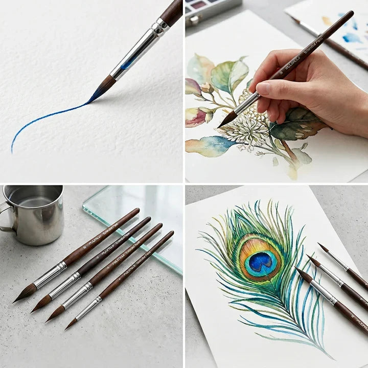 Aquarel Penseelset Met Waterreservoir Voor Nauwkeurig En Creatief Schilderen