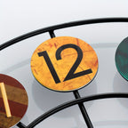 Metalen wandklok met stil kwartsuurwerk en retro open-frameontwerp