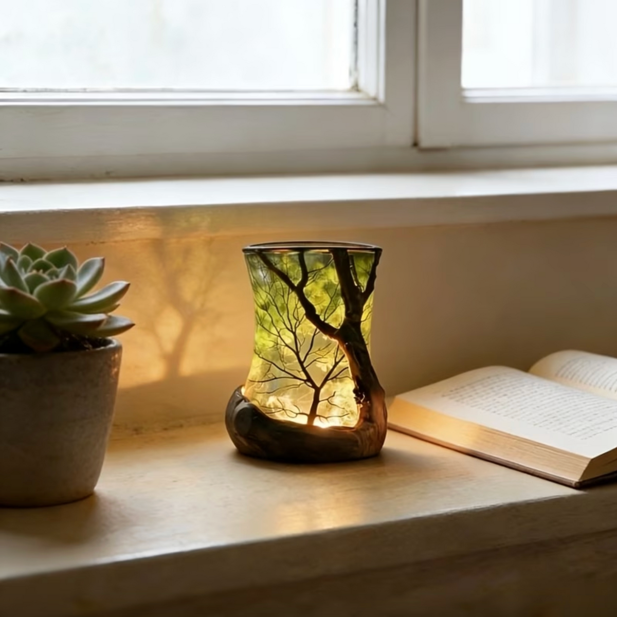 Sfeerlamp met Bosprojectie voor Rustgevende Licht‑ en Schaduweffecten